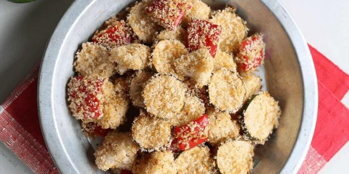 Legumes no forno com queijo parmesão e páprica