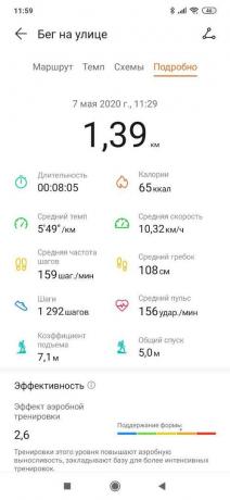 Huawei GT 2e: estatísticas no aplicativo
