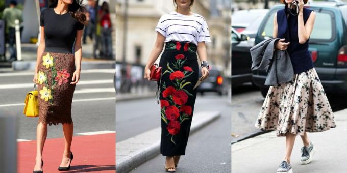 Na moda Saias 2019 com estampas florais