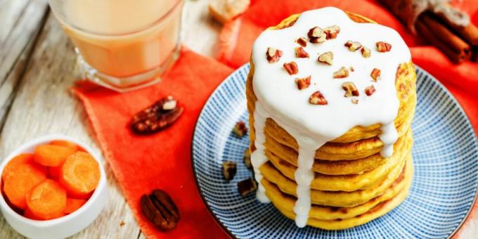 Panquecas picantes de cenoura e maçã