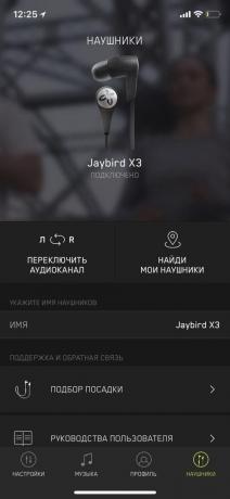 X3 Jaybird: aplicação móvel