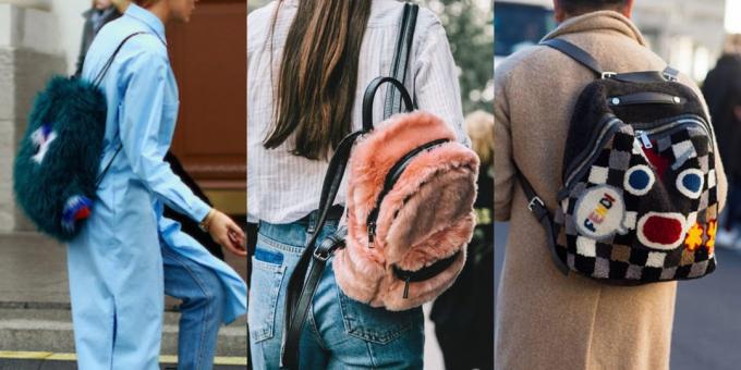 Maioria das mochilas da moda 2018: mochila com pele