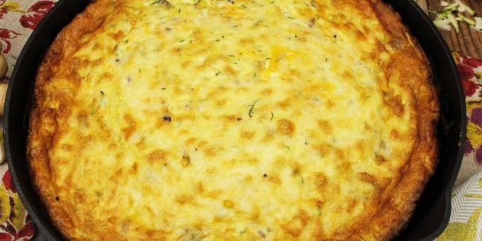 Zucchini nas receitas de forno: ovo cozido com abobrinha, queijo e ervas