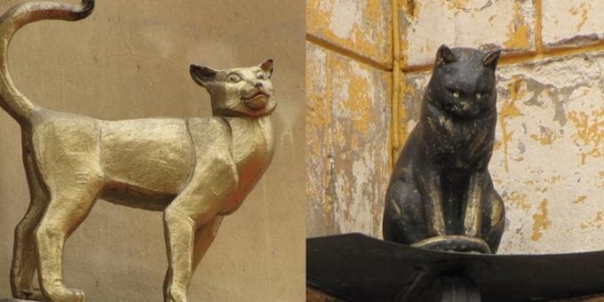 Monumentos de St. Petersburg: Gato Monumento Eliseu eo gato Vasilisa