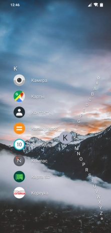 Launcher para Android Niagara Launcher: alfabeto pode ser exibido na onda certa