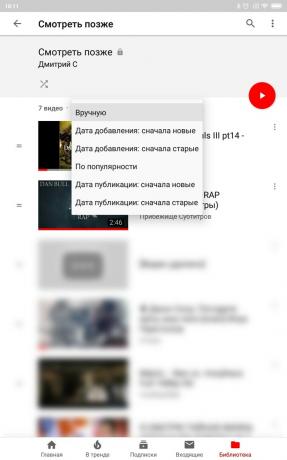 Recursos úteis do YouTube para Android: Classifique os vídeos na lista Assistir mais tarde