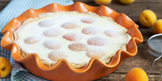 Torta com requeijão e damascos