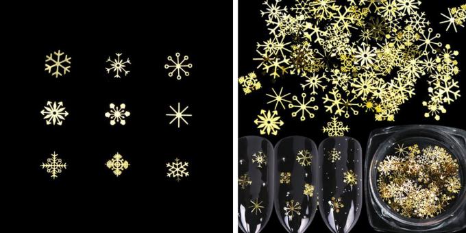 Flocos de neve para design de unhas