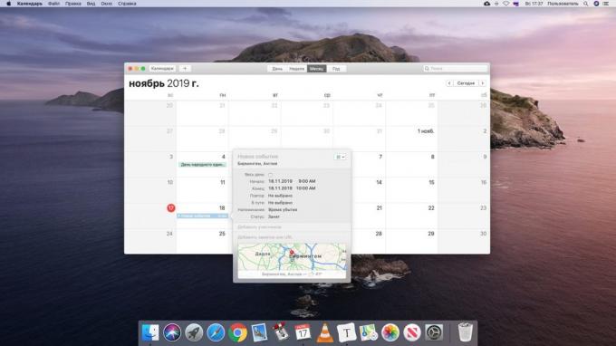 10 fichas úteis embutidos "Calendário» MacOS