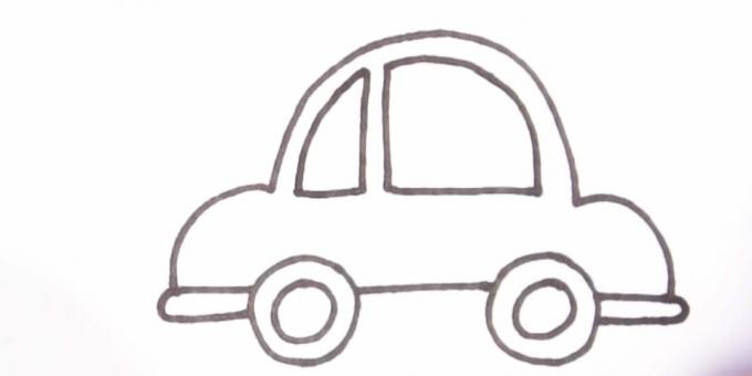 Como desenhar um carro: desenhe uma pequena janela