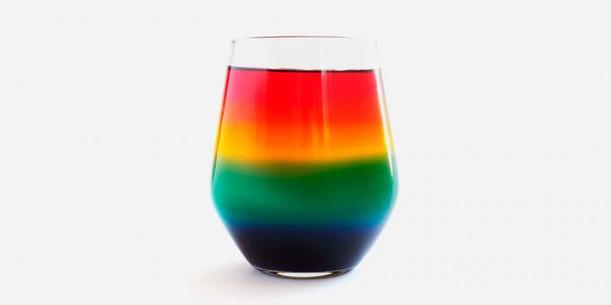 Experimentos químicos para crianças: um arco-íris em um vidro