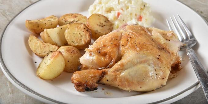 Frango com batata na manga no forno