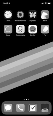 iPhone tela em preto-e-branco