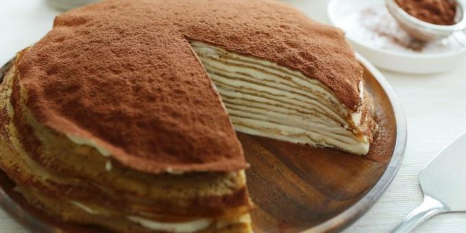 Receita: bolo de panqueca "Tiramisu"