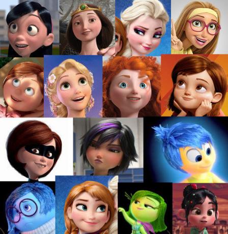 Na Disney heroínas mesma pessoa
