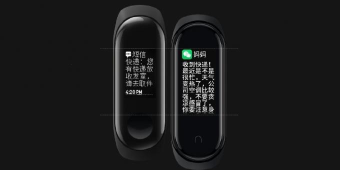 Compare exibição Xiaomi Mi Band 3 e Mi Banda 4