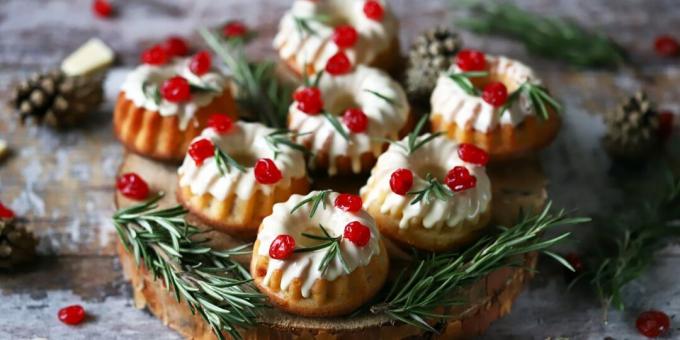 Cupcakes de férias com cranberries