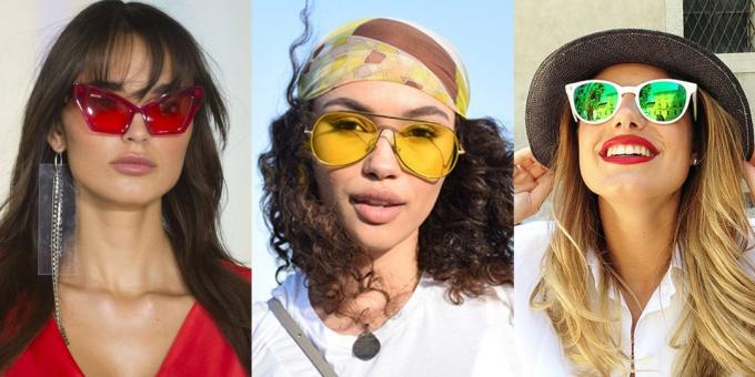óculos de sol das mulheres com lentes de plástico colorido