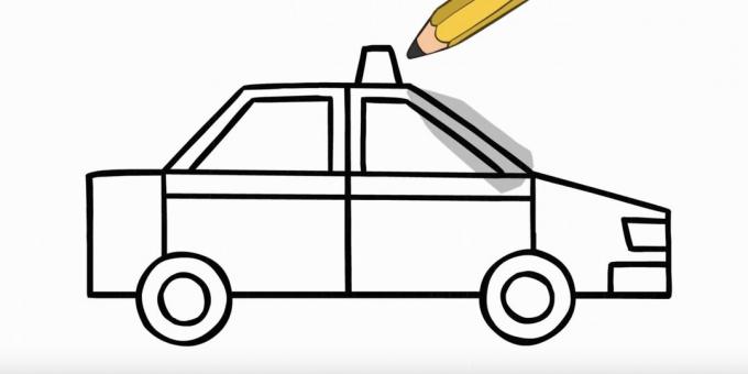 Como desenhar um carro: desenhe faróis e um farol