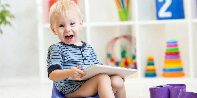 Como ensinar uma criança ao pote: Cabeça brinquedo banheiro ou livro