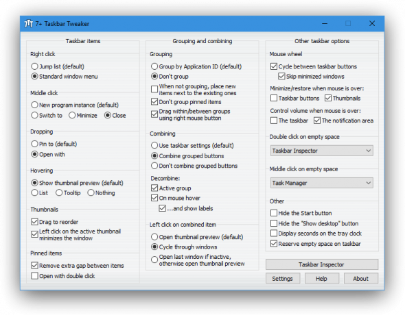 programa gratuito para Windows: 7+ Taskbar Tweaker 