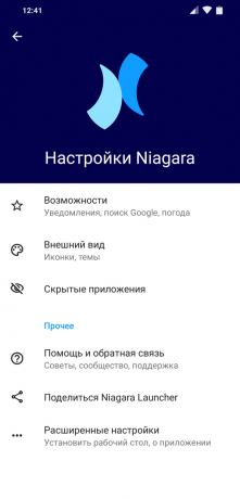 Launcher para Android Niagara Launcher: Configurações