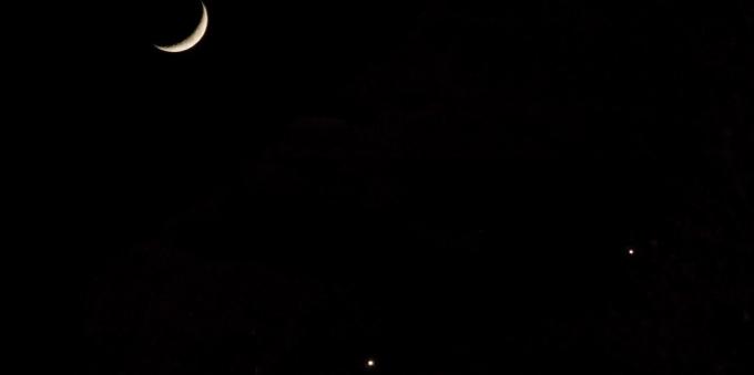 Céu estrelado: Júpiter, a Lua e Vênus