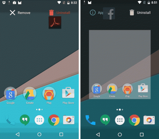 Android M desinstalação aplicativo