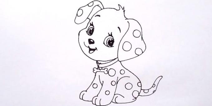 Como desenhar um cachorro sentado em estilo cartoon