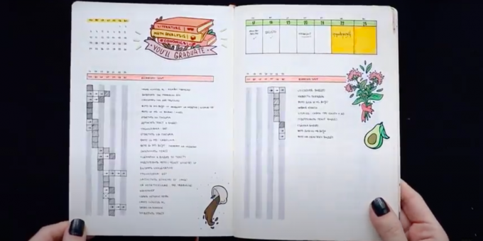 Método de programação do diário com marcadores