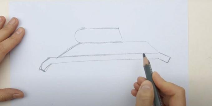 Como desenhar um tanque: contorne o topo 