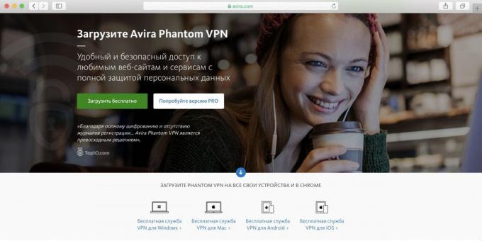 Melhor VPN gratuito para PC, Android e iPhone - Avira Fantasma VPN