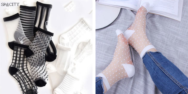 Belas meias: Nylon meias transparentes