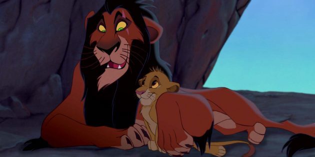 Simba e Scar no filme de animação "O Rei Leão"