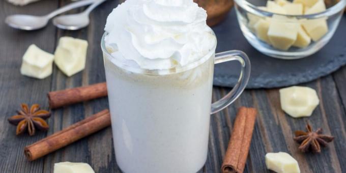 Chocolate quente branco com cream cheese