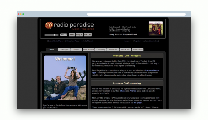 Música no formato em formato FLAC: Rádio Paraíso