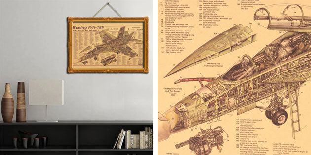 Poster com a Boeing F / A-18F Hornet greve