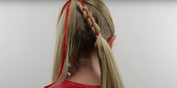 Novos penteados para meninas: conectar a trança com seu cabelo