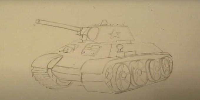 Como desenhar um tanque: desenhe as rodas