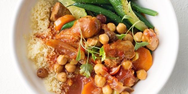 Receitas com grão de bico: Guisado com carne de porco, grão de bico e legumes