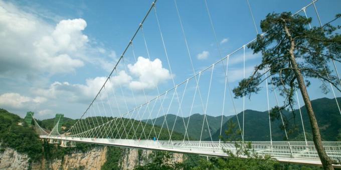 Pontes mais assustadoras: ponte de vidro Zhangjiajie
