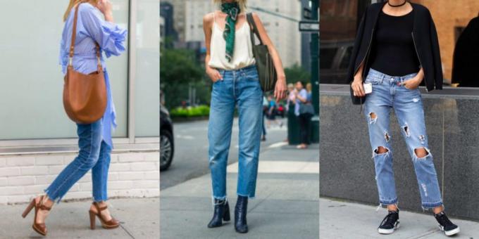 calças Maioria das mulheres da moda: jeans com borda inferior raw