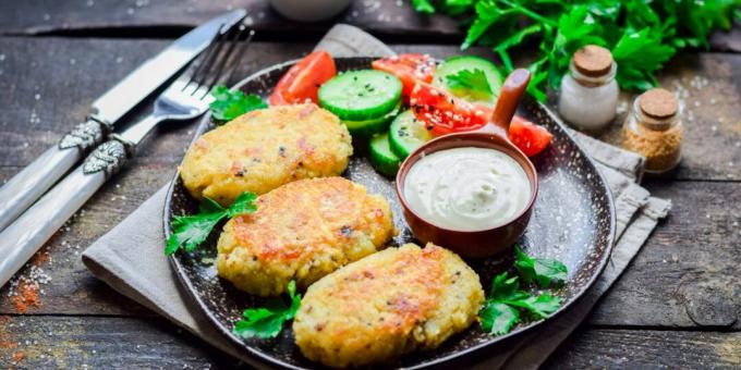 Batata zrazy com queijo e salsicha