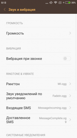 3s Xiaomi redmi: som e vibração
