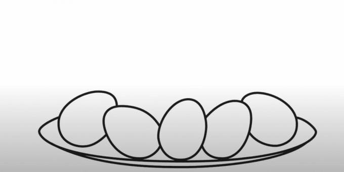 Desenhos de Páscoa: desenhe ovos e um prato