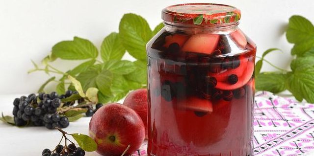 receitas Chokeberry: Compota de chokeberry e maçãs para o inverno