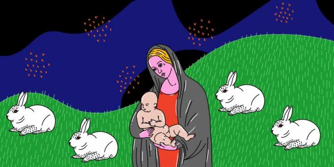 nascimento de uma criança - não é sobre o coelho eo gramado