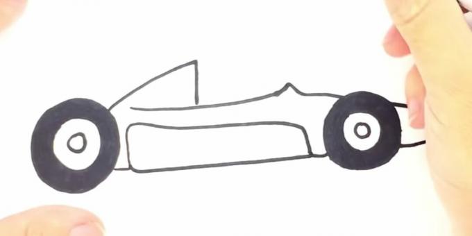 Como desenhar um carro de corrida: desenhe a parte inferior do carro