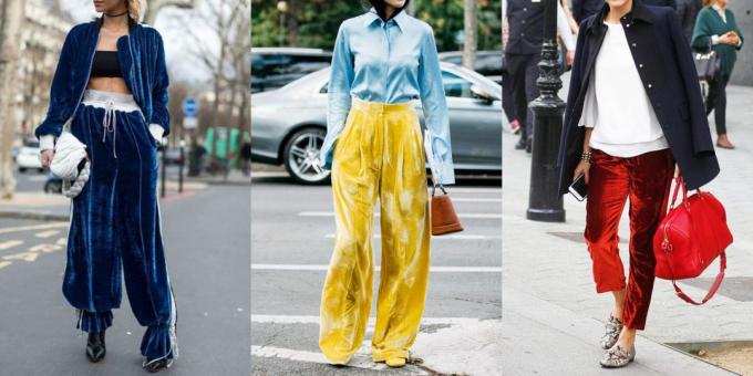 calças Maioria das mulheres da moda: Veludo (frente) calças