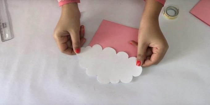 Cartão de aniversário com suas próprias mãos: Nuvem cola
